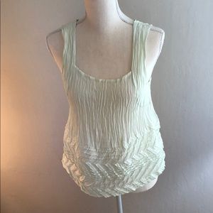 BABETTE powder Blue crinkle pleated tank top